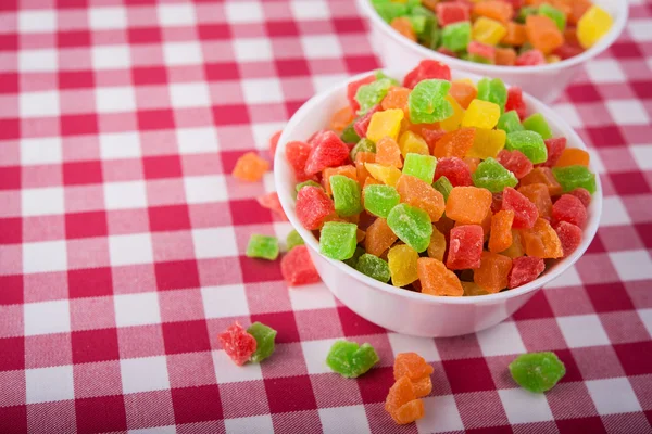 Candied fruit in plate — Stock Photo, Image