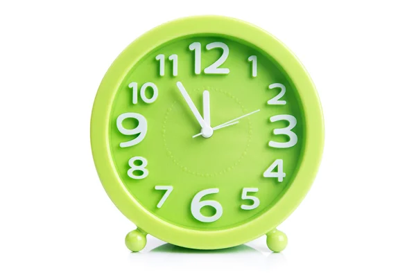 Green clock isolated — Stock Photo, Image