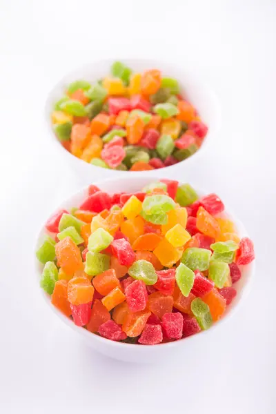 Candied fruit in plate — Stock Photo, Image