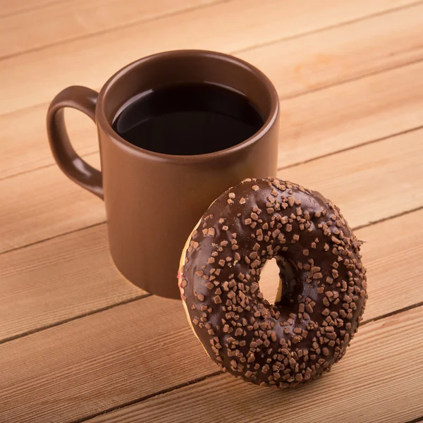 Donut y taza de café — Foto de Stock