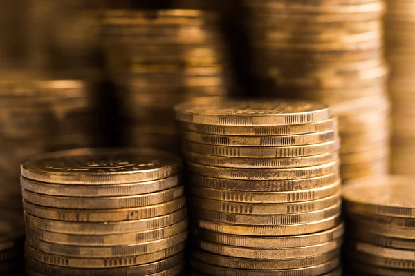 Gold coins  stacks — Stock Photo, Image