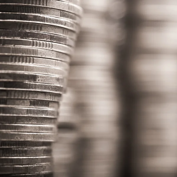 Silver coins stack — Stock Photo, Image