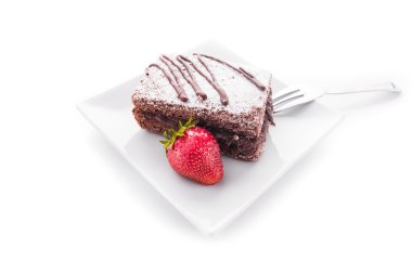 Çikolatalı pasta plaka üzerinde