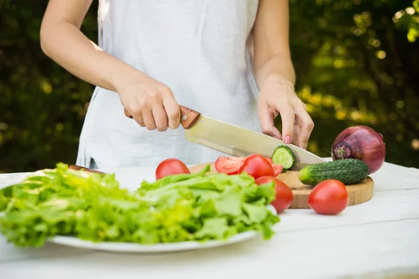 Verduras picada de chef — Foto de Stock