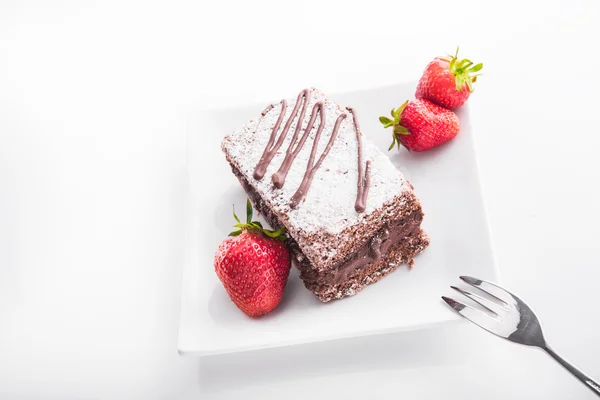 Torta al cioccolato sul piatto — Foto Stock