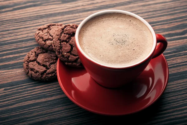 Expresso café avec des biscuits au chocolat — Photo