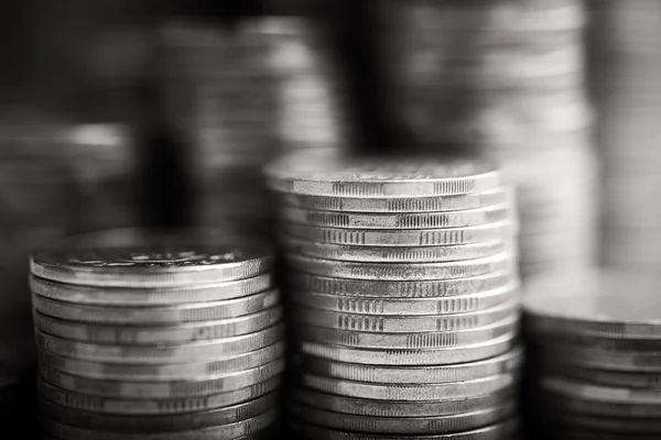 Metal coins piles — Stock Photo, Image