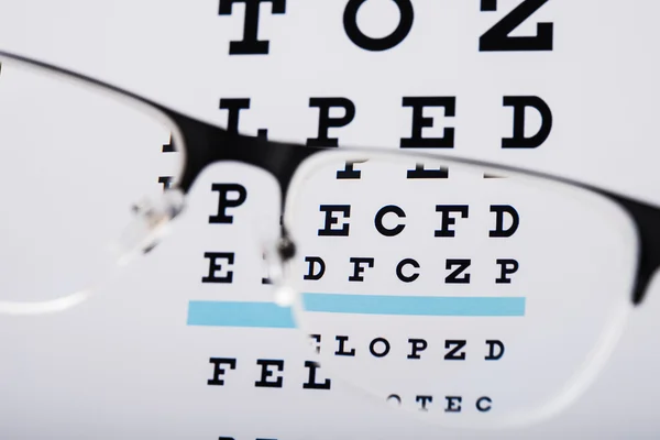 Dioptrické brýle a zaměření zkoušky zkouška — Stock fotografie