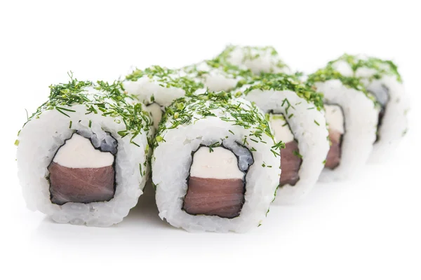 Sushi with cheese and meat — Stock Photo, Image