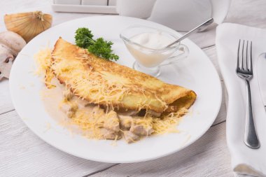 Krep mantar ve soğan ile