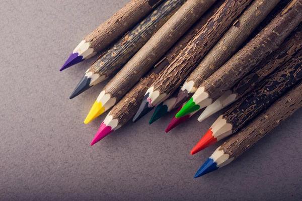 Close-up of wooden color pencils — Stock Photo, Image