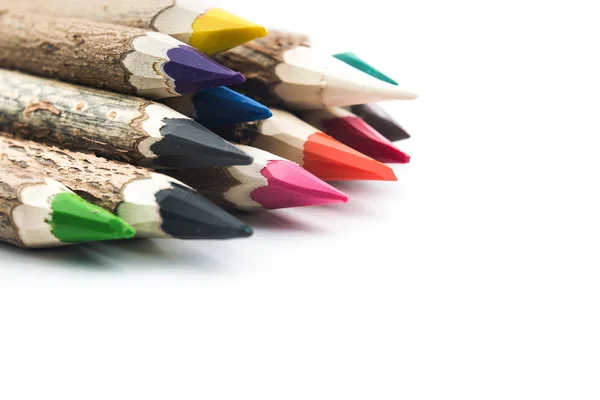 Wooden colored pencils — Stock Photo, Image