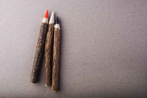 Close-up van houten kleur potloden — Stockfoto