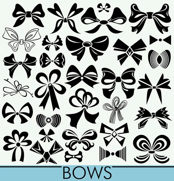 Options bows and knots in black and white — Stock Vector