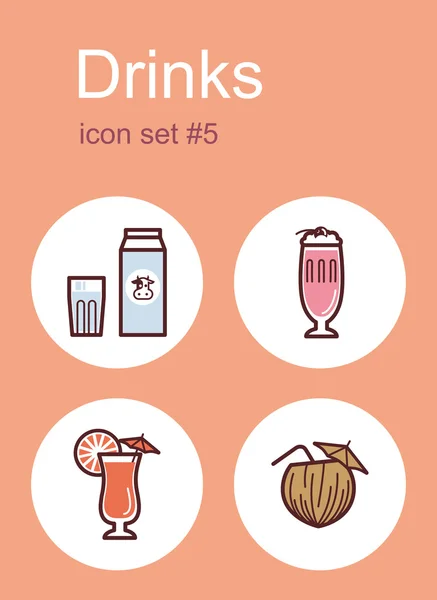 Boissons icônes — Image vectorielle
