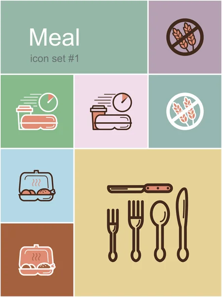 Meal icons — Stock Vector