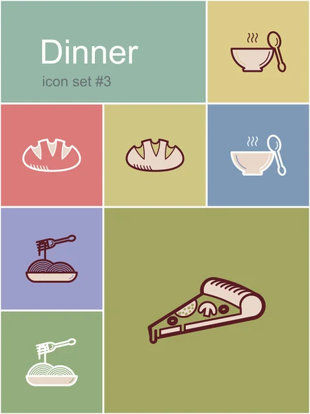 Dinner icons — Stock Vector