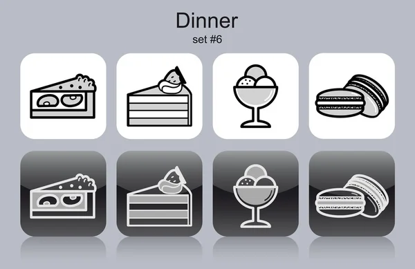 Dinner icons — Stock Vector