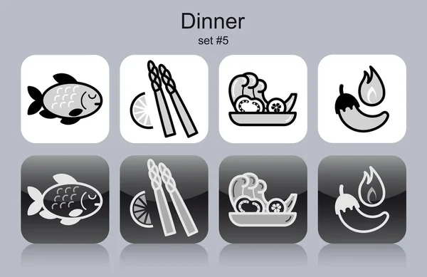 晚餐图标 — 图库矢量图片