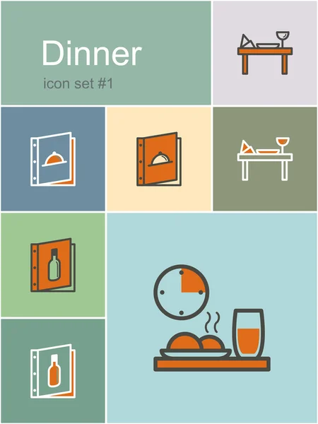 Dinner icons — Stock Vector