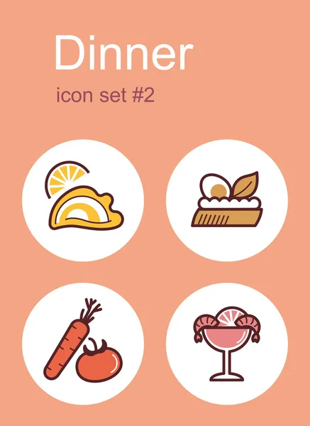 Dinner icons — Stock Vector