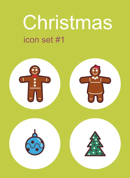 Christmas icons — Stock Vector