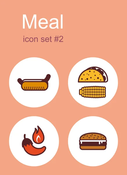 Meal icons — Stock Vector