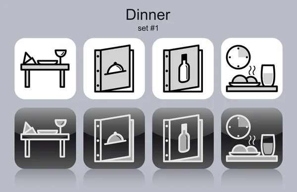 Dinner icons — Stock Vector