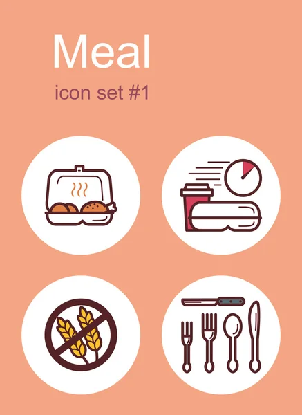 Meal icons — Stock Vector