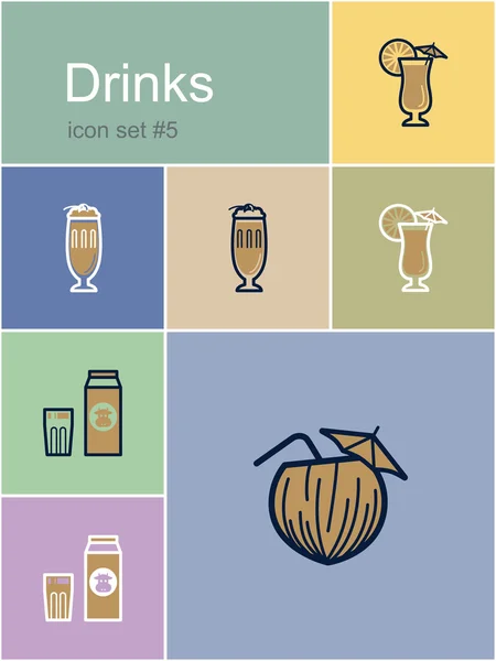 Iconos de bebidas Gráficos vectoriales