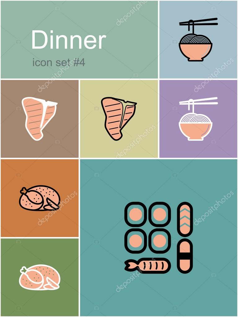 Dinner icons Stock Vector by ©artefy 58783503