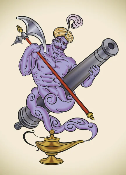 Персонаж Cannon Genie — стоковый вектор