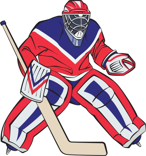 Ice hockey goalkeeper — Stock Vector