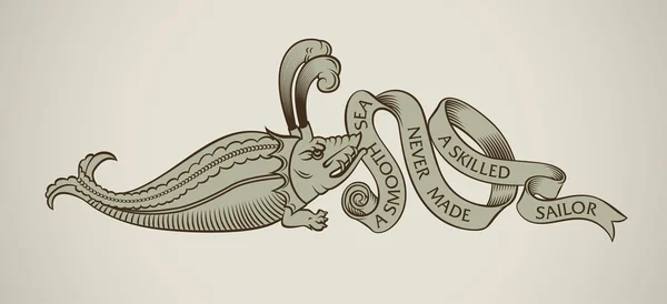 Sea monster design Royalty Free Stock Illustrations