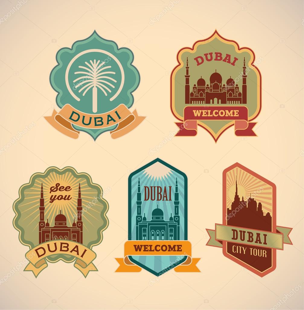 Set of Dubai labels — Stock Vector © artefy 96473080