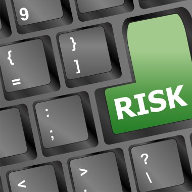risk management key showing business insurance concept vector illustration