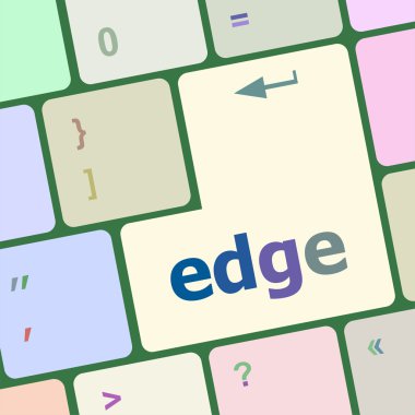 keyboard key with edge button vector illustration