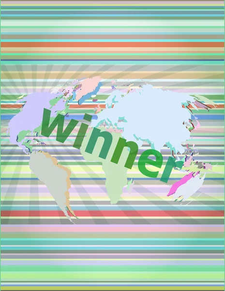 Gewinner in Suchleiste auf virtueller Bildschirmvektorillustration geschrieben — Stockvektor
