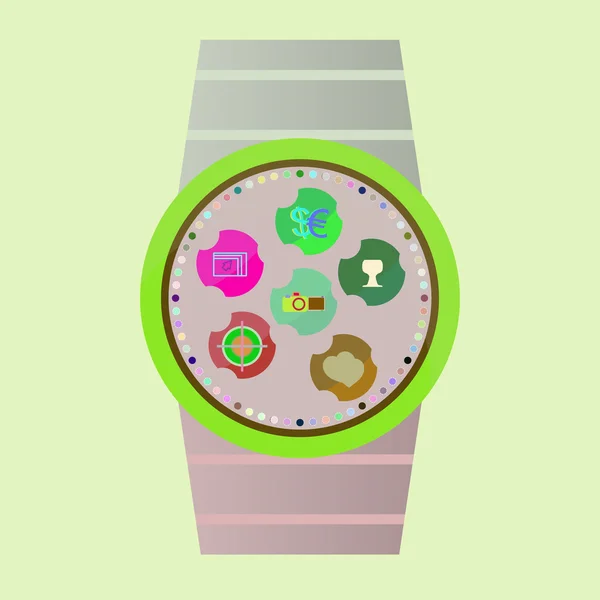 Vettoriale popolare icone Smart Watch — Vettoriale Stock