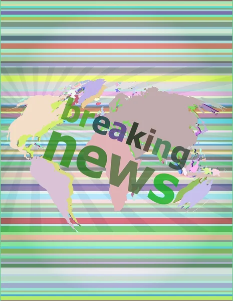 News and press concept: words breaking news on digital screen vector illustration — Stok Vektör