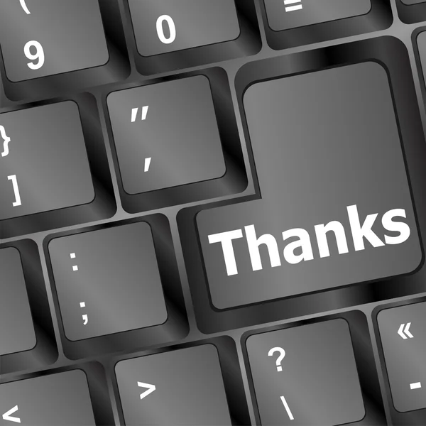 Uma mensagem de agradecimento na tecla enter da ilustração vetorial do teclado — Vetor de Stock