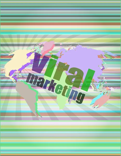 Conceito de marketing: palavras Viral Marketing on business digital screen vector illustration —  Vetores de Stock