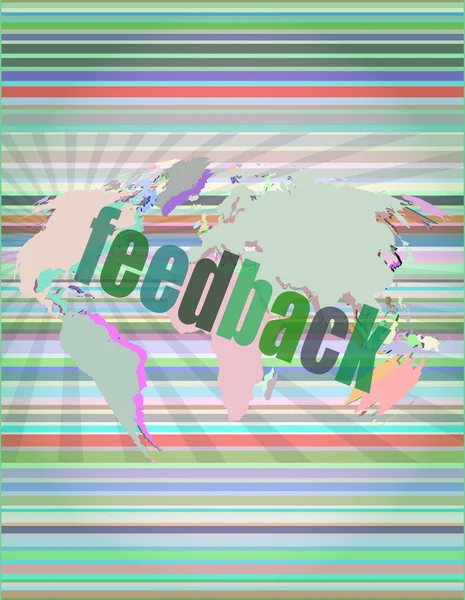 Information technology IT concept: words Feedback on screen vector illustration — 图库矢量图片