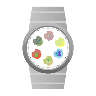 Akıllı dikkat apps simgeleri ile üzerine beyaz izole