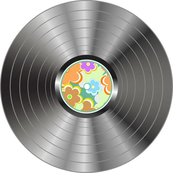 Vinyl record geïsoleerd op een witte achtergrond vectorillustratie — Stockvector