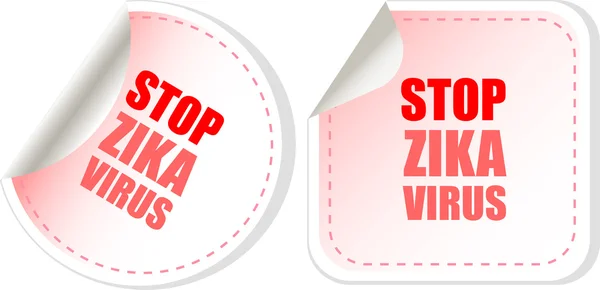 Zika virus texto icono web botón aislado en blanco. ilustración vectorial — Vector de stock