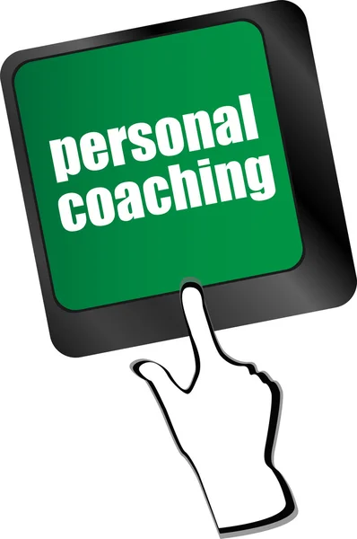 Teclado chave com botão enter personal coaching —  Vetores de Stock