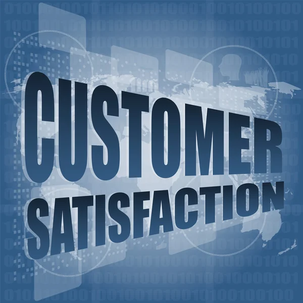 Customer satisfaction word on business digital screen vector illustration — Stock Vector