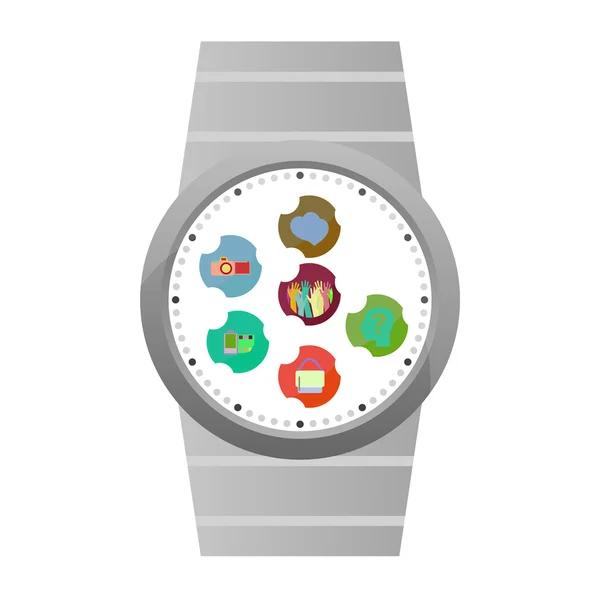 De Smart Watch Vector Icons geïsoleerd op wit — Stockvector