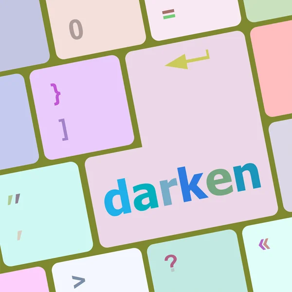Darken word on computer keyboard key vector illustration — Stock Vector